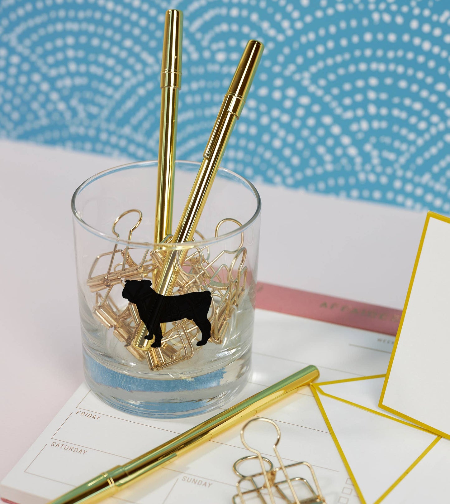 Bulldog Dog Soy Candle in Drinking Glass Two-In-One Gift