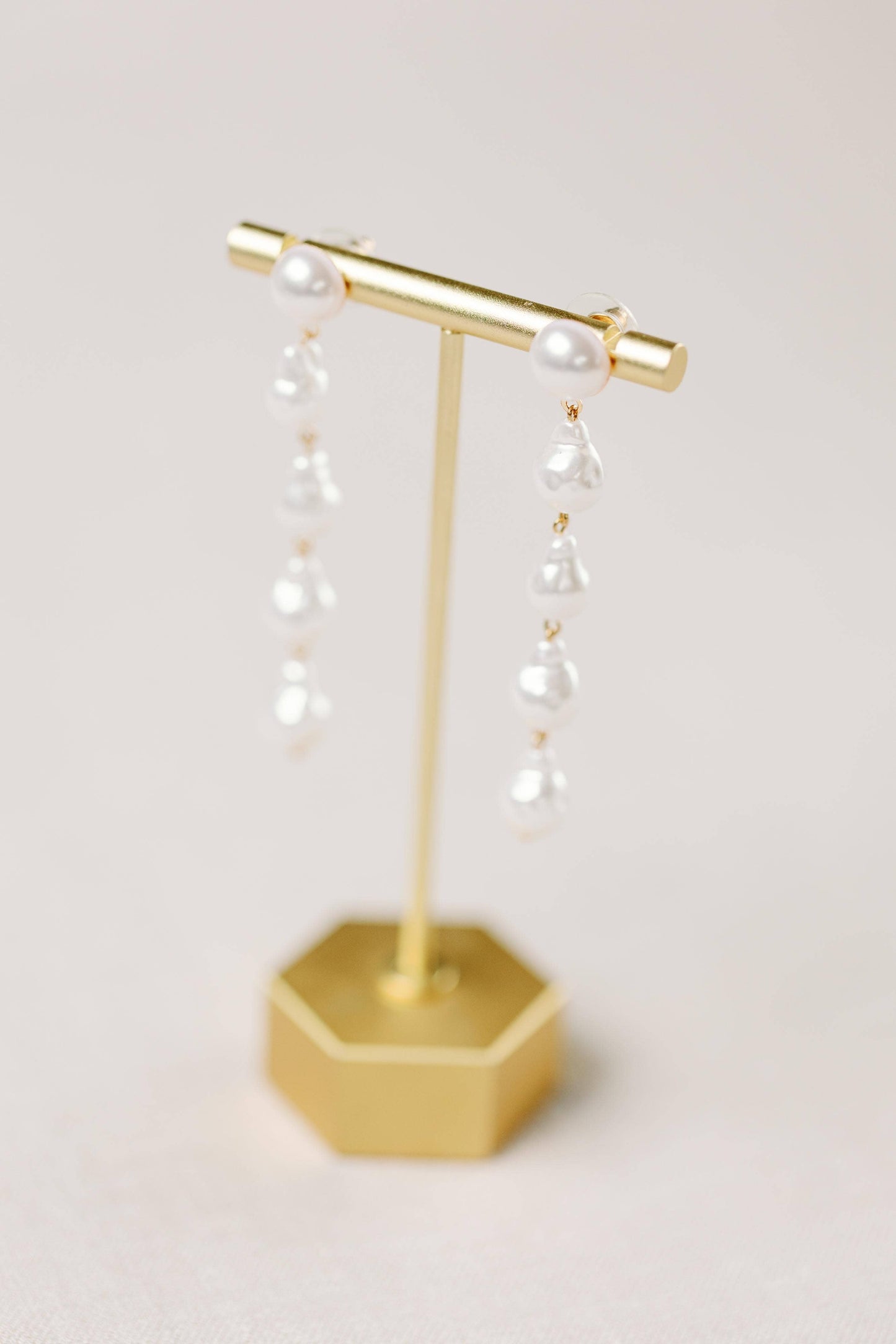 Natural Pearl Statement Drop Statement Earrings