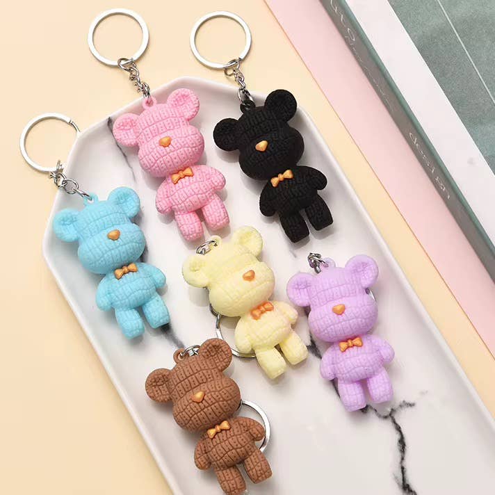 Bear Keychain - Cute Cartoon Toy Pendant for Bag or Phone