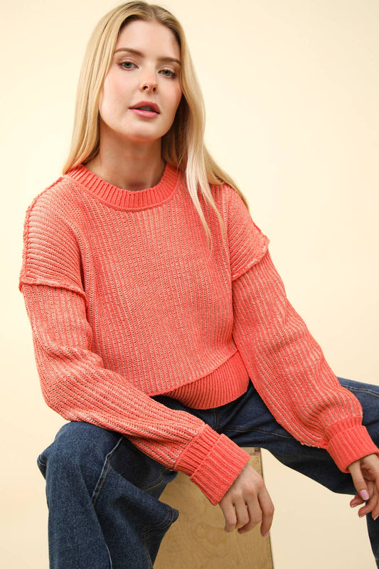 Two Tone Striped Casual Stripe Sweater Top