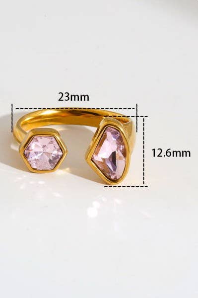 L'Atelier Collection Double Rhinestone Ring