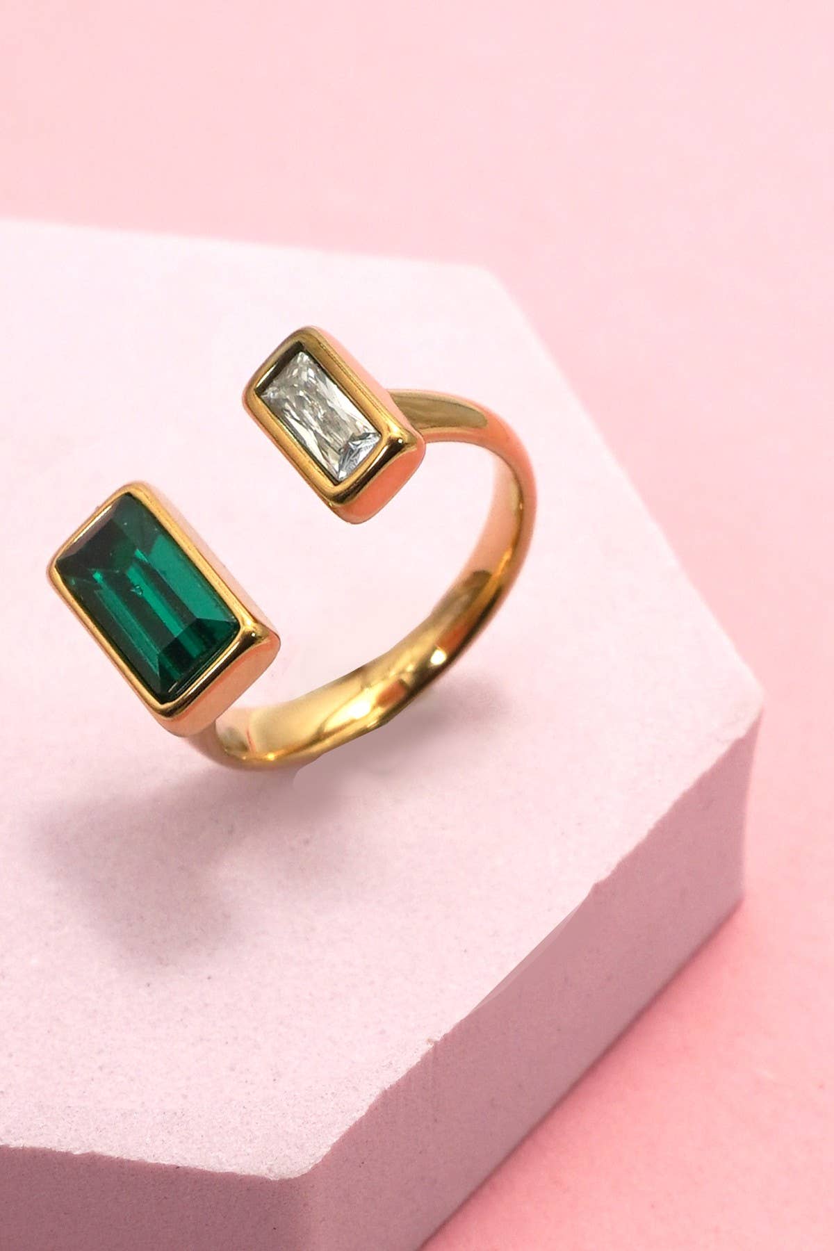 L'Atelier Collection Double Rhinestone Ring