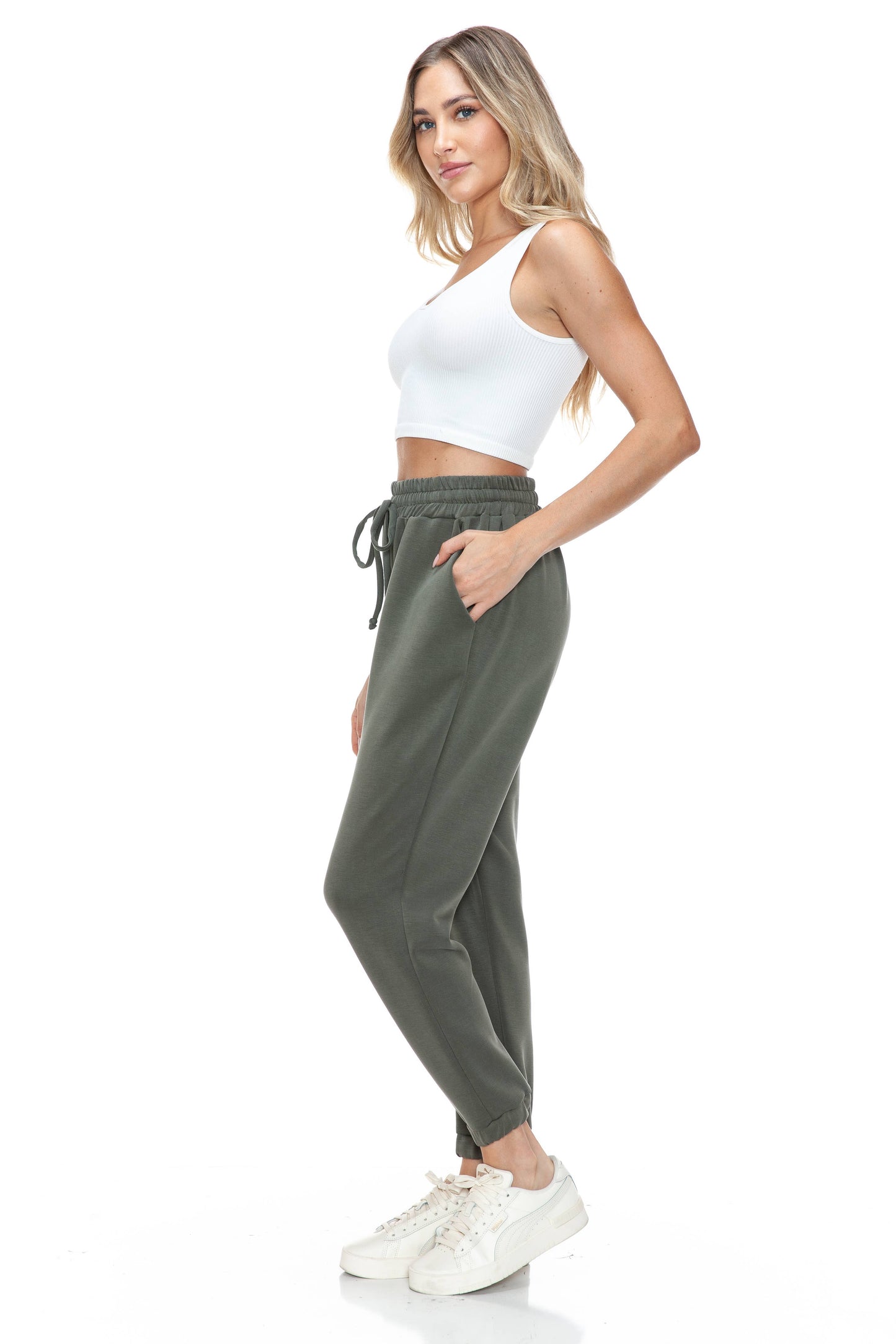 Jogger Leg Scuba Pant, Olive