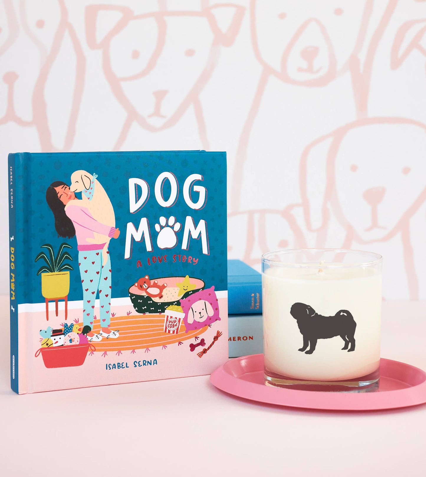 Pug Dog Soy Candle in Drinking Glass Two-In-One Gift