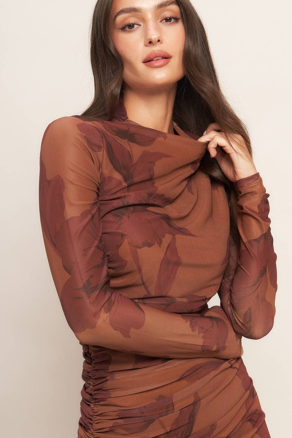 Flying Tomato Floral Mesh Midi Dress