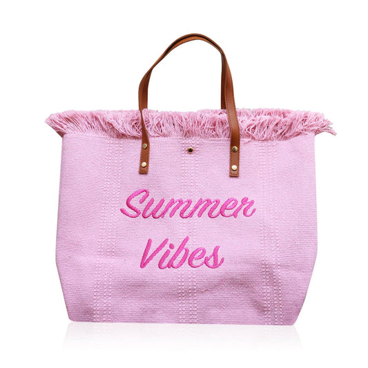 Beach Bag Straw Fringe Summer Shopper Travel Tote Large