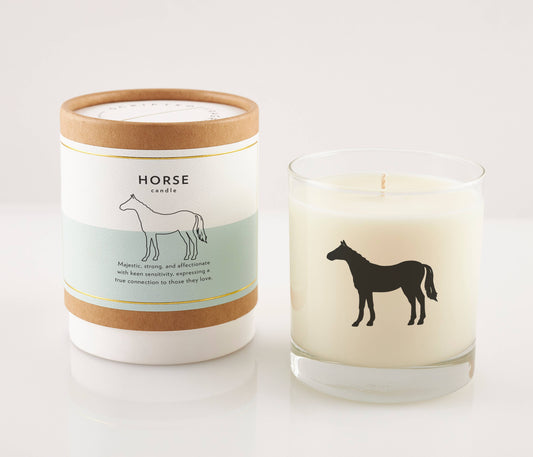 Horse Soy Candle in Drinking Glass Two-In-One Gift