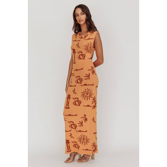 SLEEVELESS OCEAN VIBES MAXI DRESS