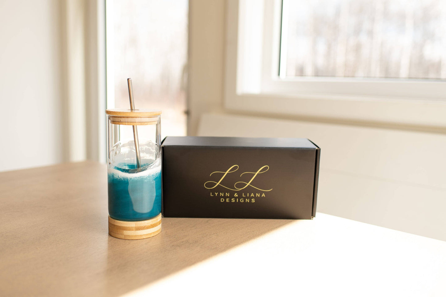 Lynn & Liana Resin Accented Glass Tumblers