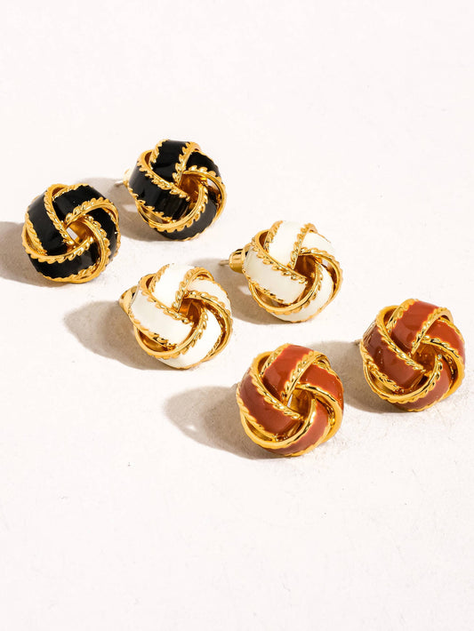 L'Atelier Collection Astor Basket Weaved Ball Studs