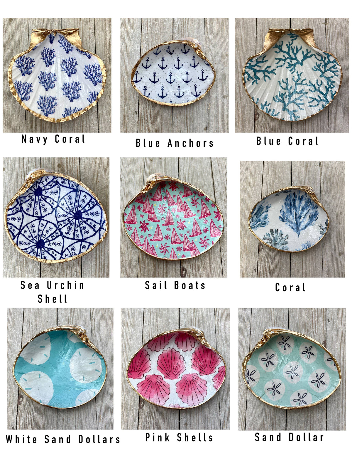 Clam Decoupage Shell Ring Dish