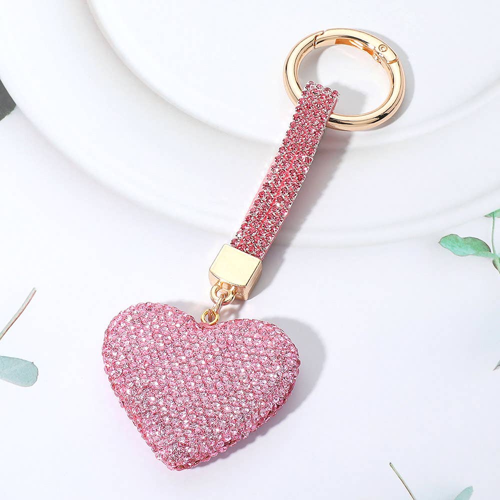 Bling Studded Heart Keychain