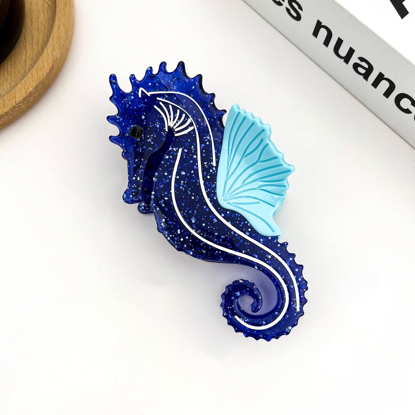 L'Atelier Collection Blue Seahorse Claw Clip