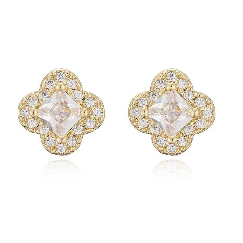 L'Atelier Collection Clover Halo Stud Earrings