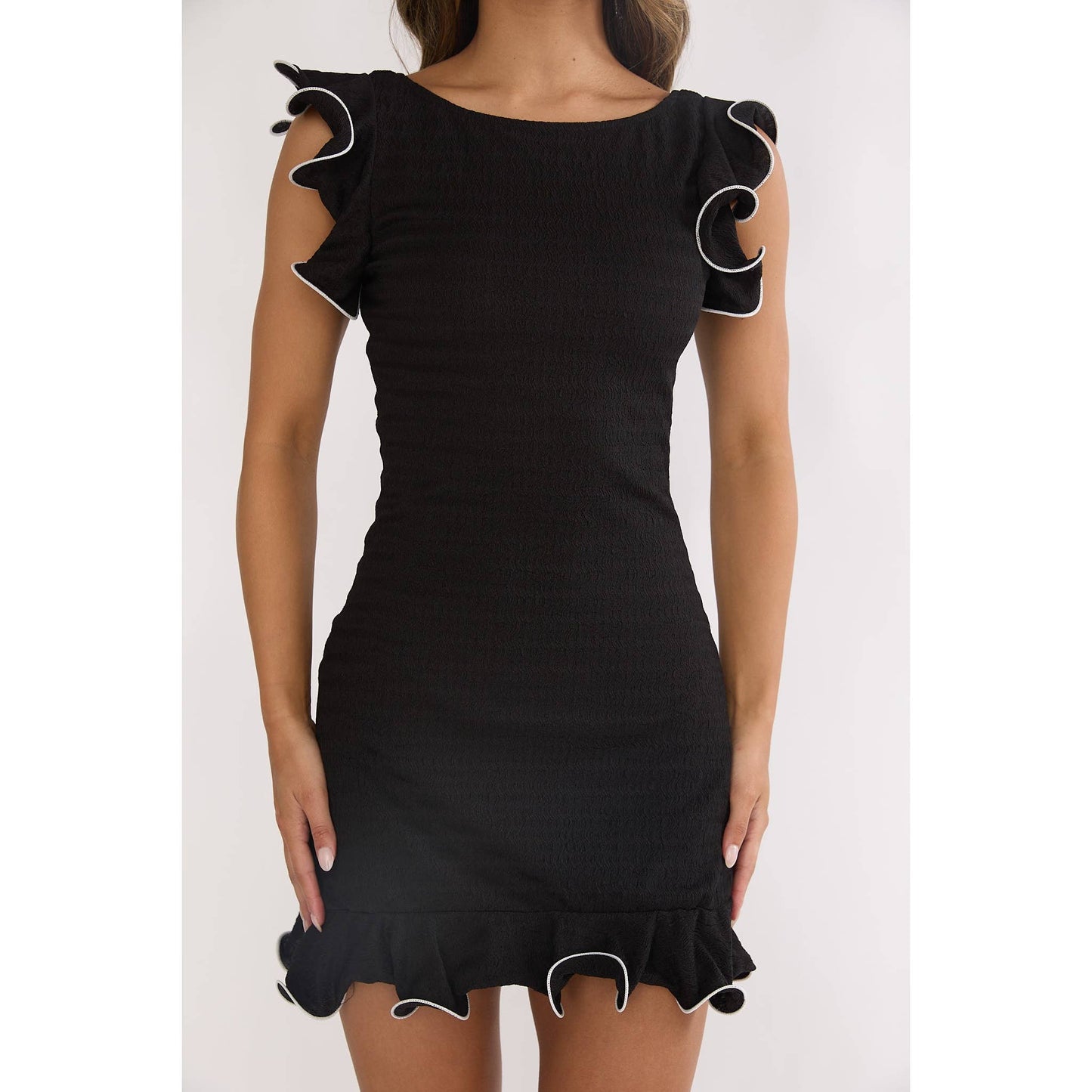 Ruffle Pipe Mini Dress