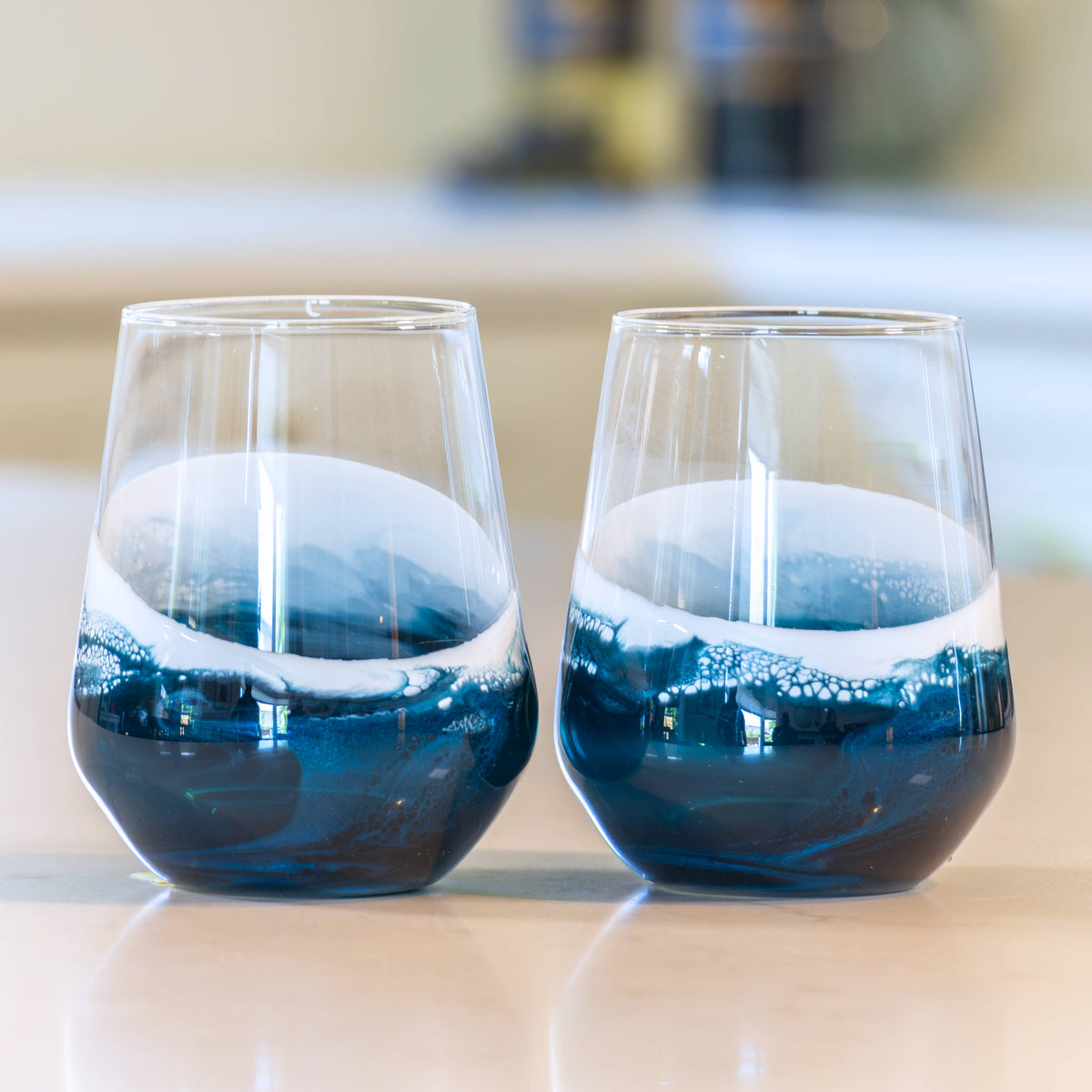 Lynn & Liana Designs Resin Accented Wine Glass Set