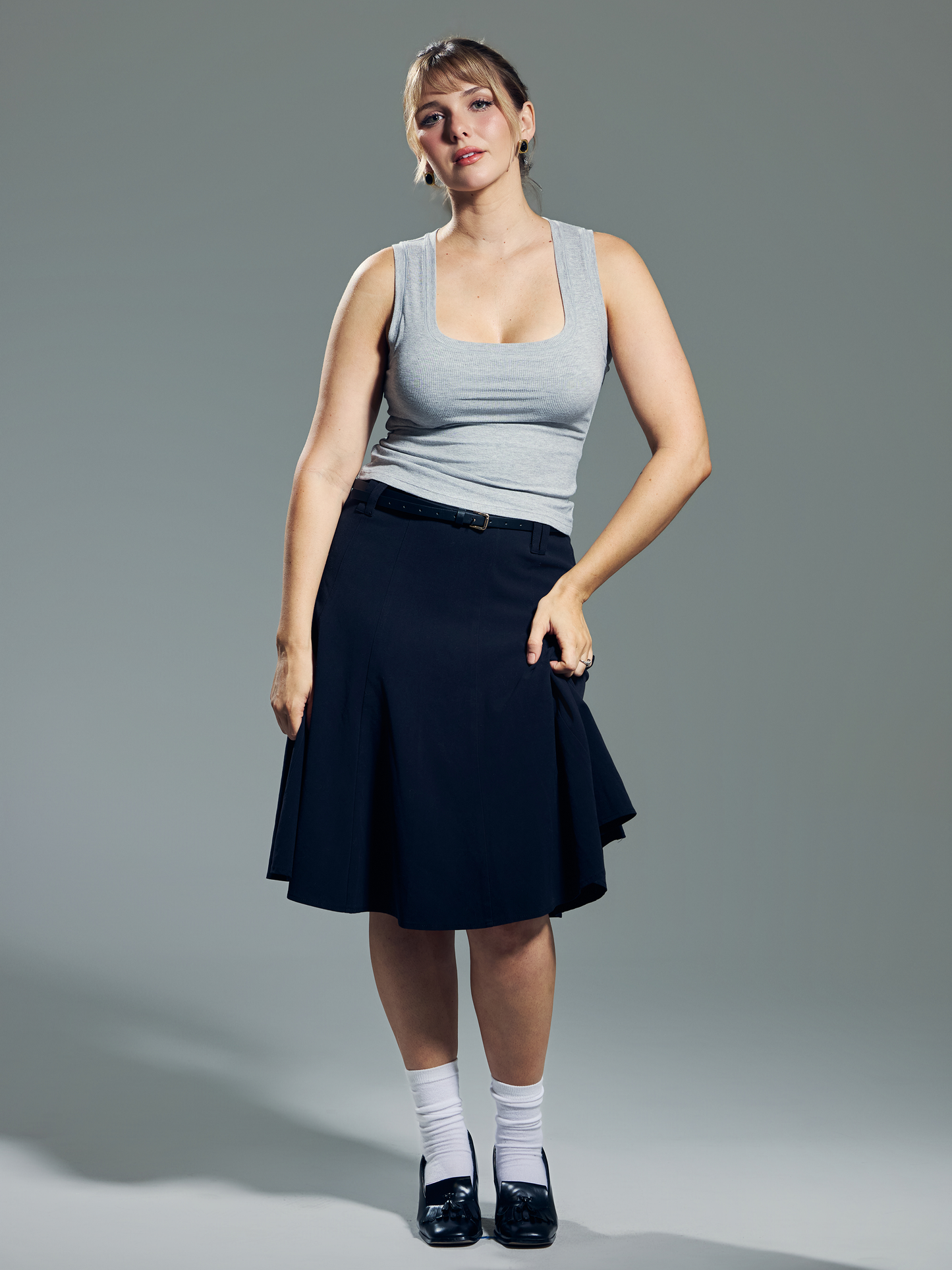Klassy Chunky Binding Ribbed Square Neck Tank