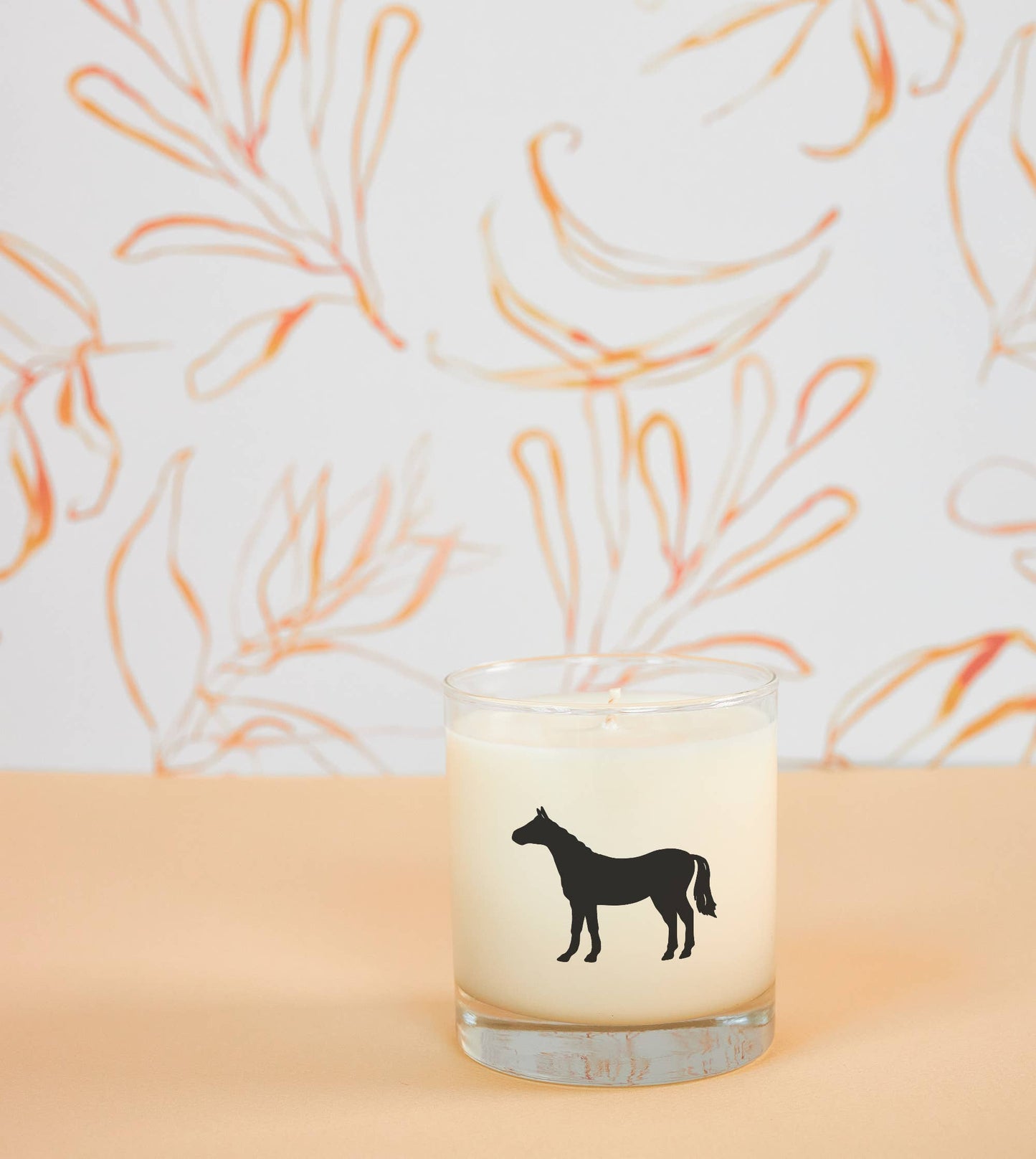Horse Soy Candle in Drinking Glass Two-In-One Gift