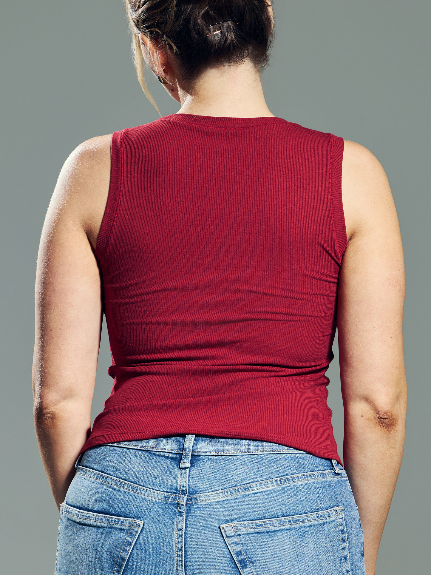 Klassy Chunky Binding Ribbed Square Neck Tank