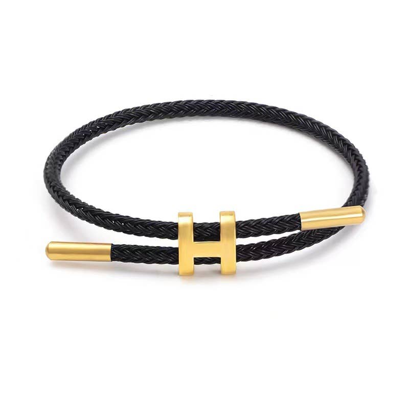 Adjustable Titanium Steel H Buckle Bracelet