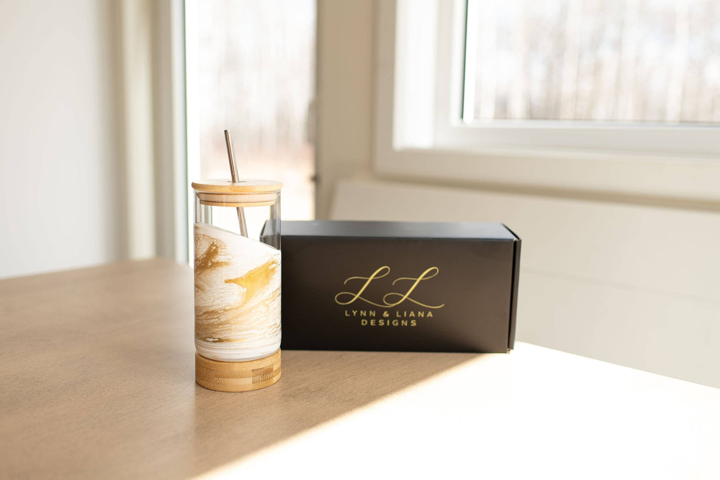 Lynn & Liana Resin Accented Glass Tumblers