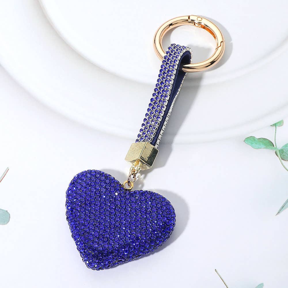 Bling Studded Heart Keychain