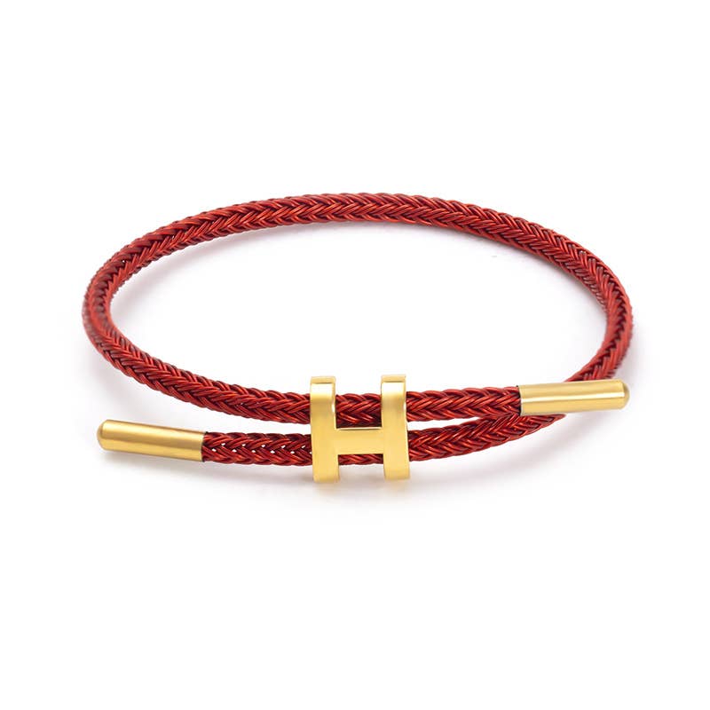 Adjustable Titanium Steel H Buckle Bracelet
