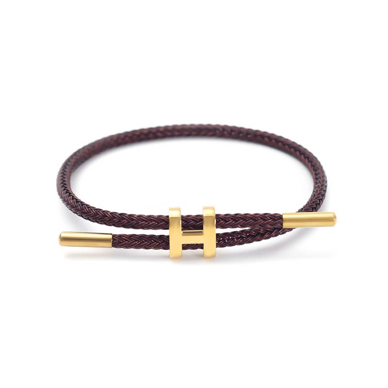 Adjustable Titanium Steel H Buckle Bracelet