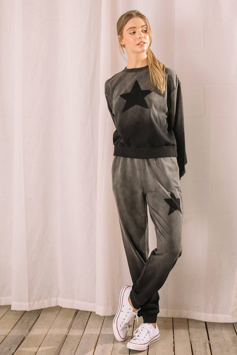 Ombre Star-Print Jogger Pants