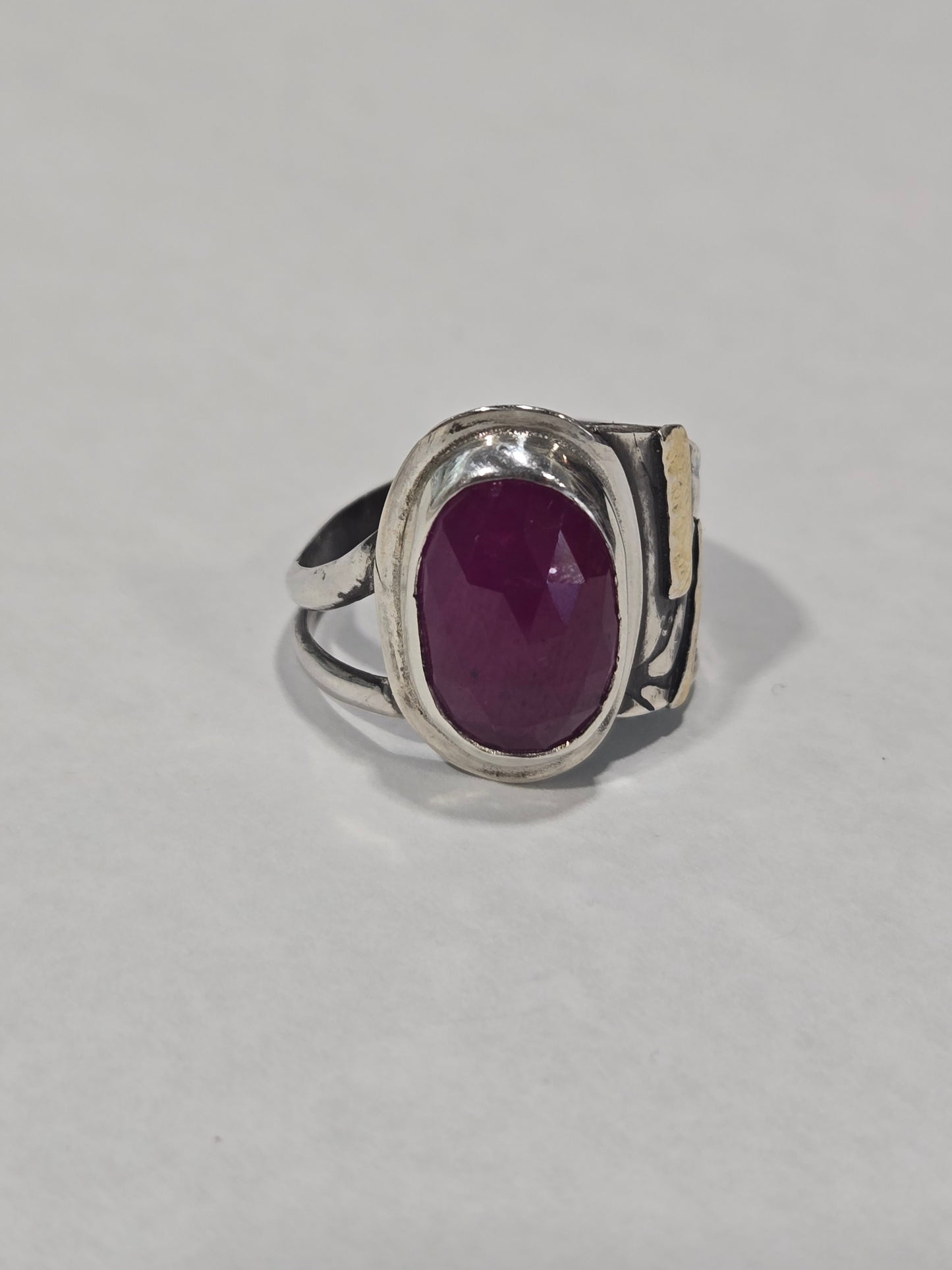 Christine Dee Ruby Sterling Sliver & 14k Gold Accent Ring