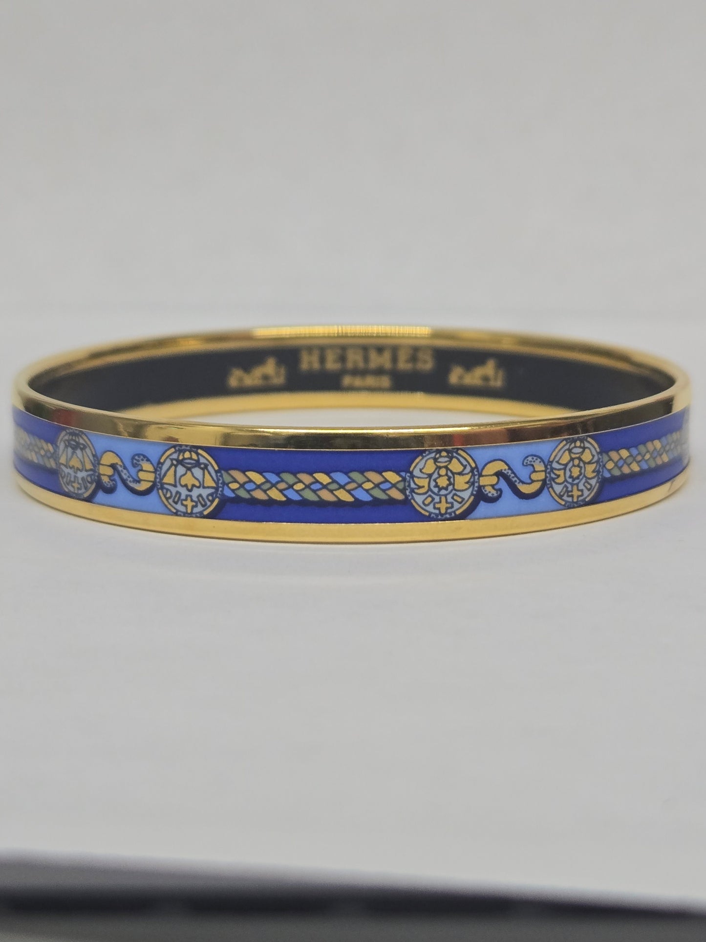 Hermès Narrow Printed Enamel Bangle | Luxury Pre-owned