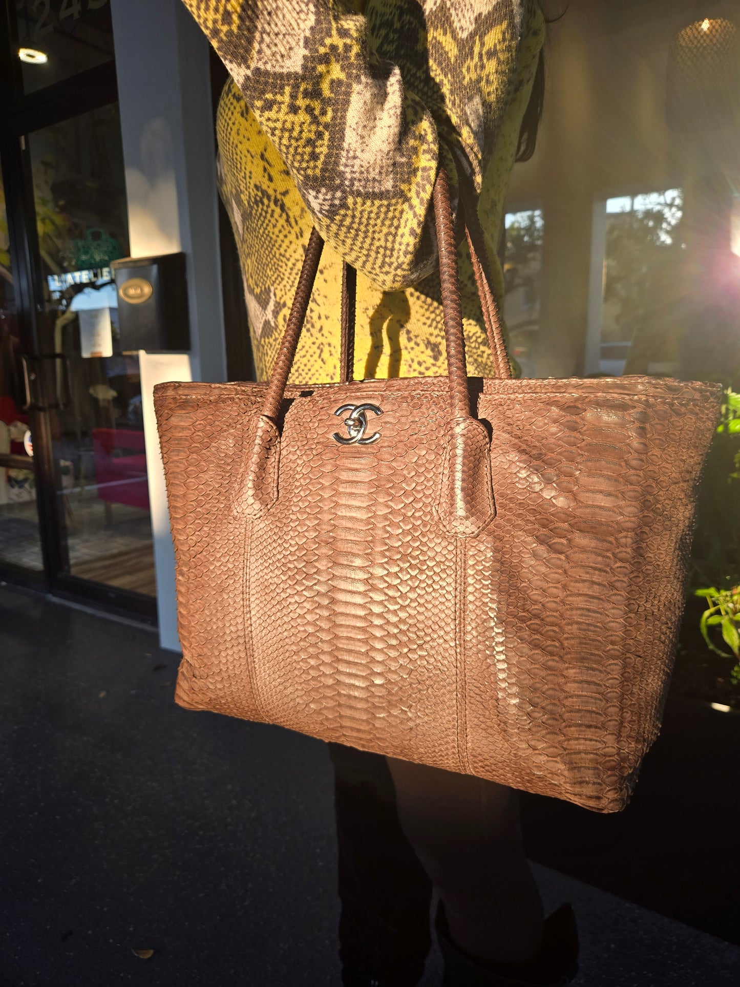 Chanel Python Leather Executive Cerf Tote - Luxury Preowned