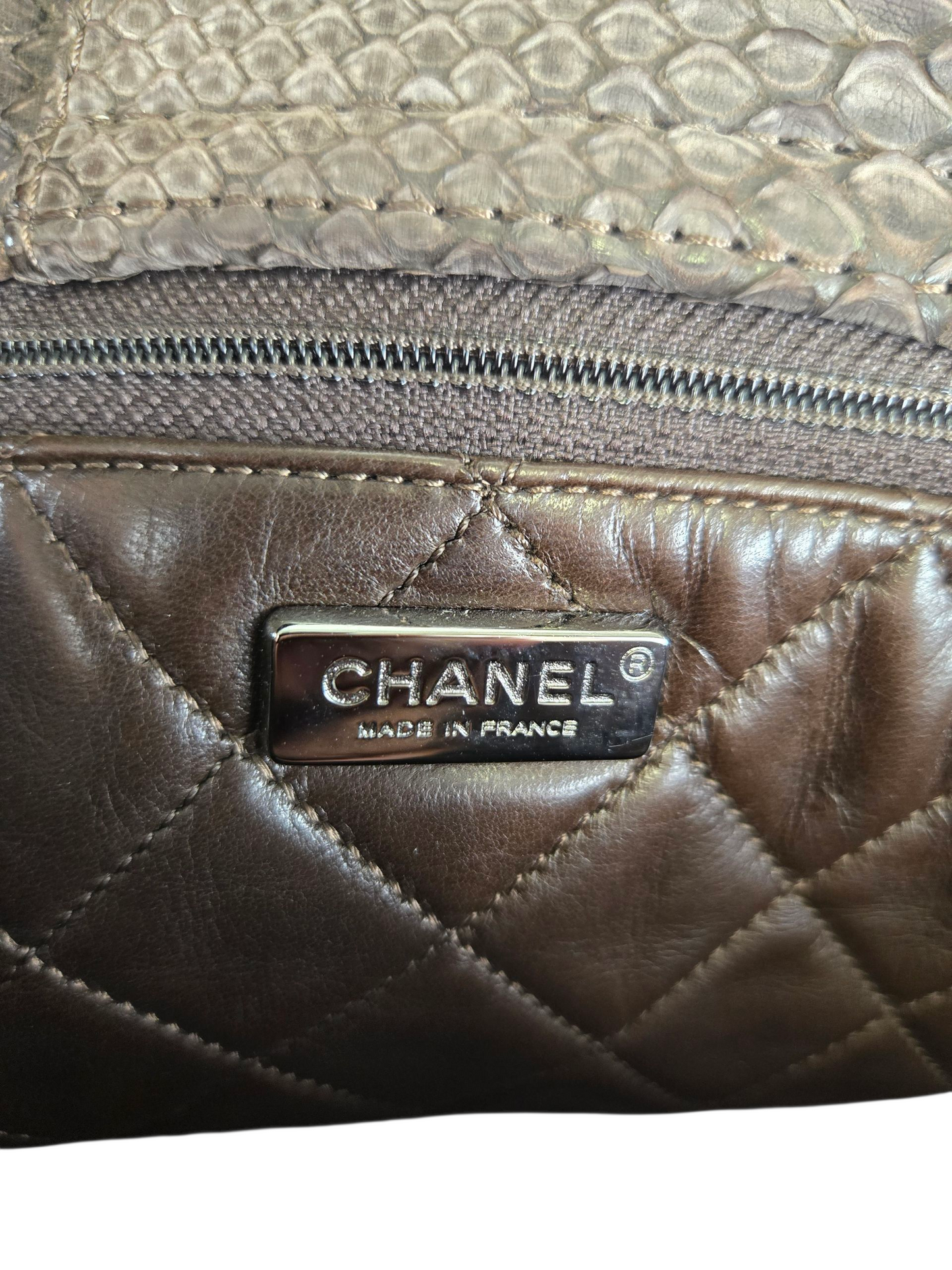 Chanel Python Leather Executive Cerf Tote - Luxury Preowned