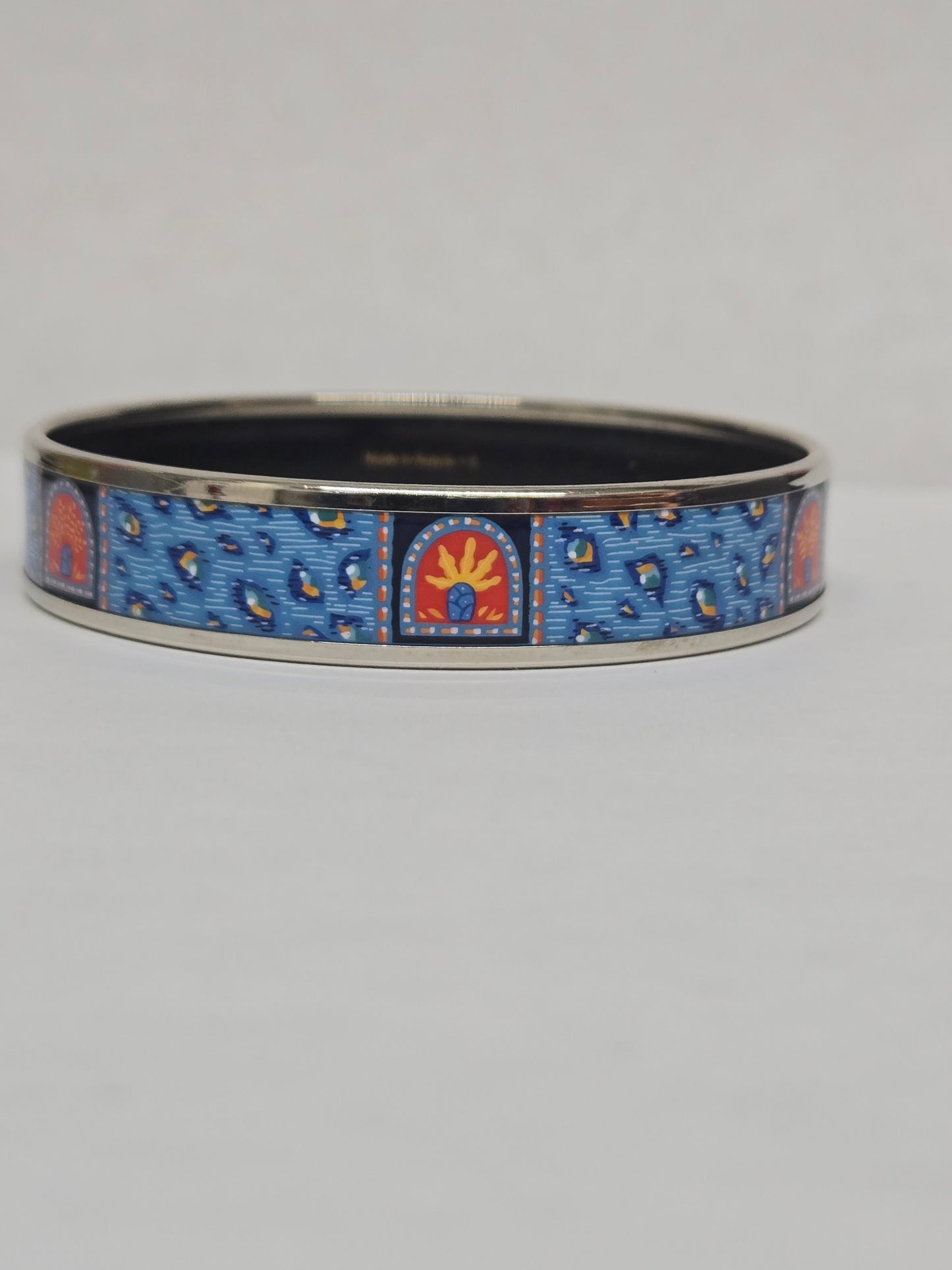 Hermès Enamel "Les Leopards" Narrow Bangle | Luxury Pre-owned