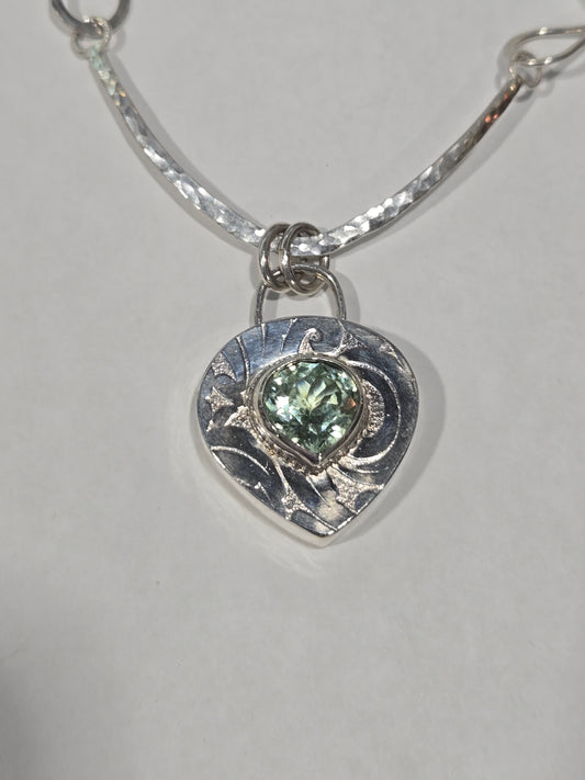 5.35 Carat Natural Green Sapphire Necklace Pendant - Individual Item