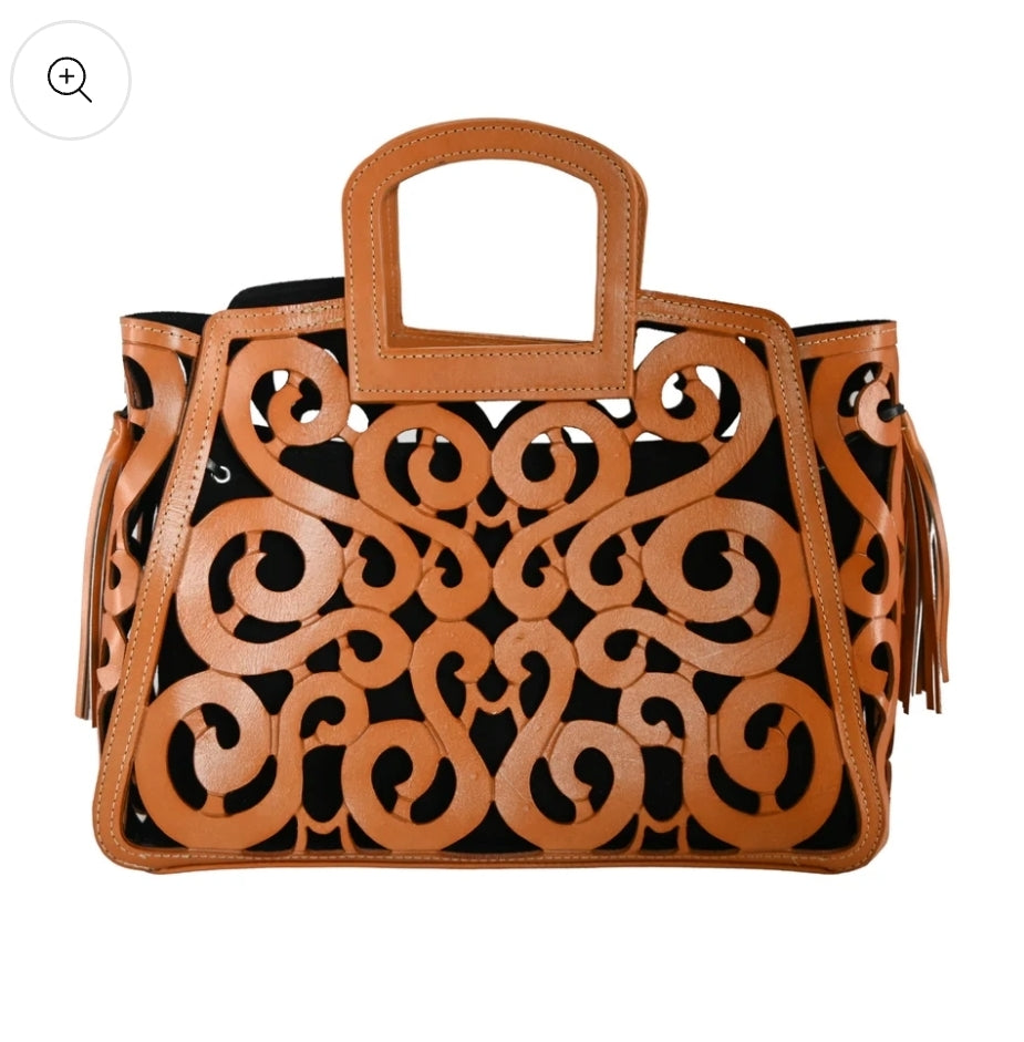 Honey Musical Note Leather Tote Bag
