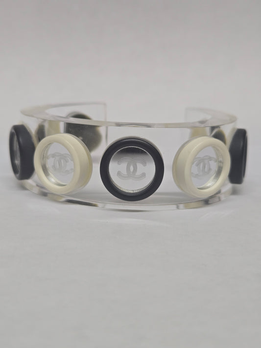 Chanel Clear Lucite Cuff Bracelet | Luxury Pre-owned