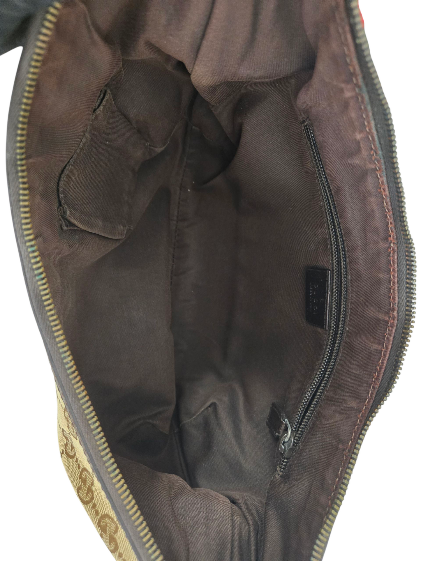 Gucci Monogram Web Half Moon Hobo Bag - Luxury Preowned