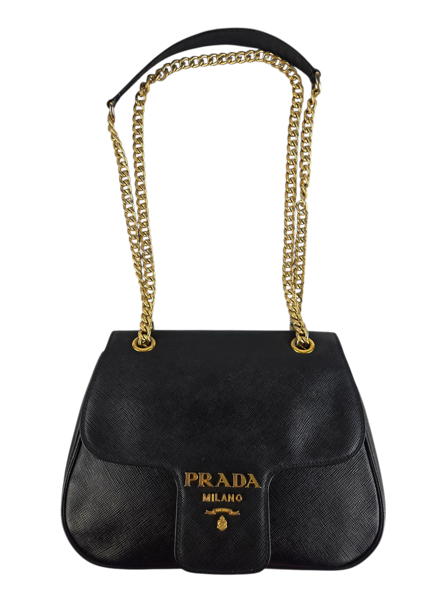 Prada Saffiano Flap Shoulder Bag - Luxury Preowned