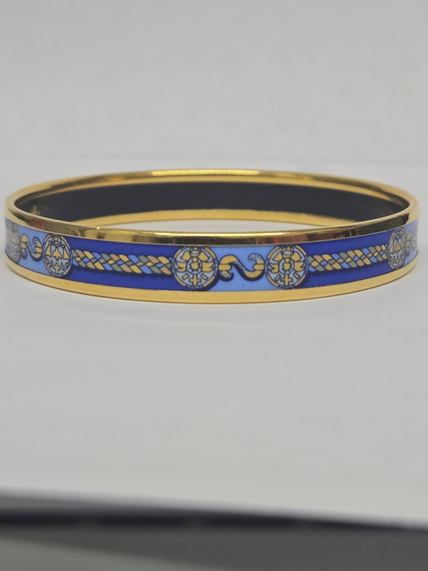 Hermès Narrow Printed Enamel Bangle | Luxury Pre-owned
