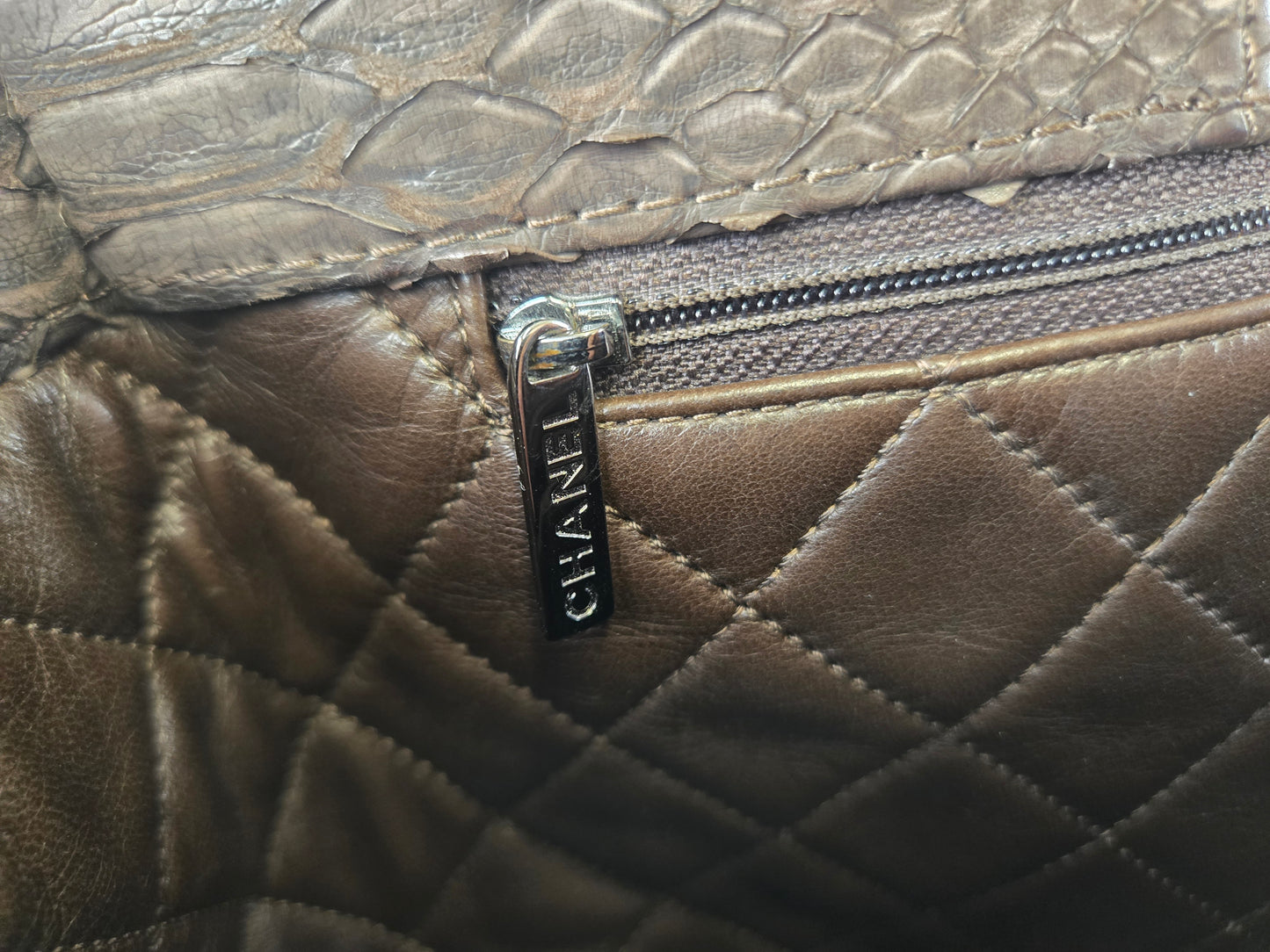 Chanel Python Leather Executive Cerf Tote - Luxury Preowned