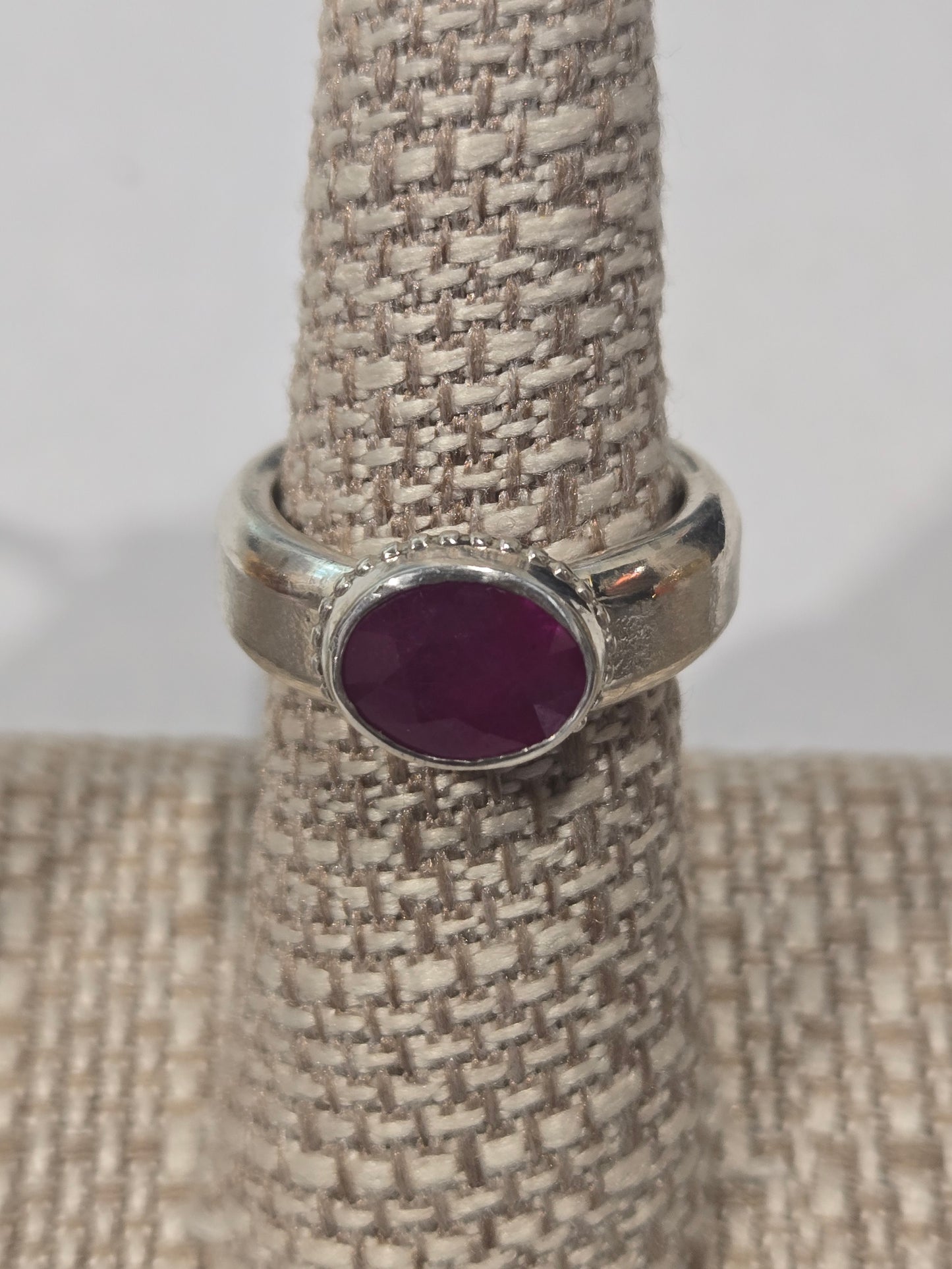 Rubellite Tourmaline Sterling Silver Ring