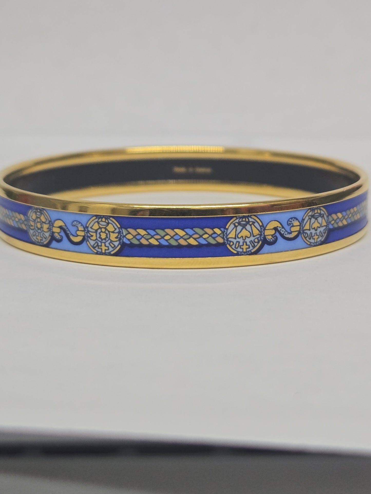 Hermès Narrow Printed Enamel Bangle | Luxury Pre-owned
