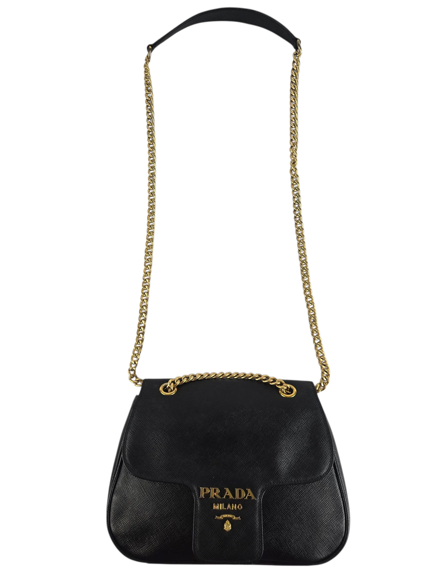 Prada Saffiano Flap Shoulder Bag - Luxury Preowned