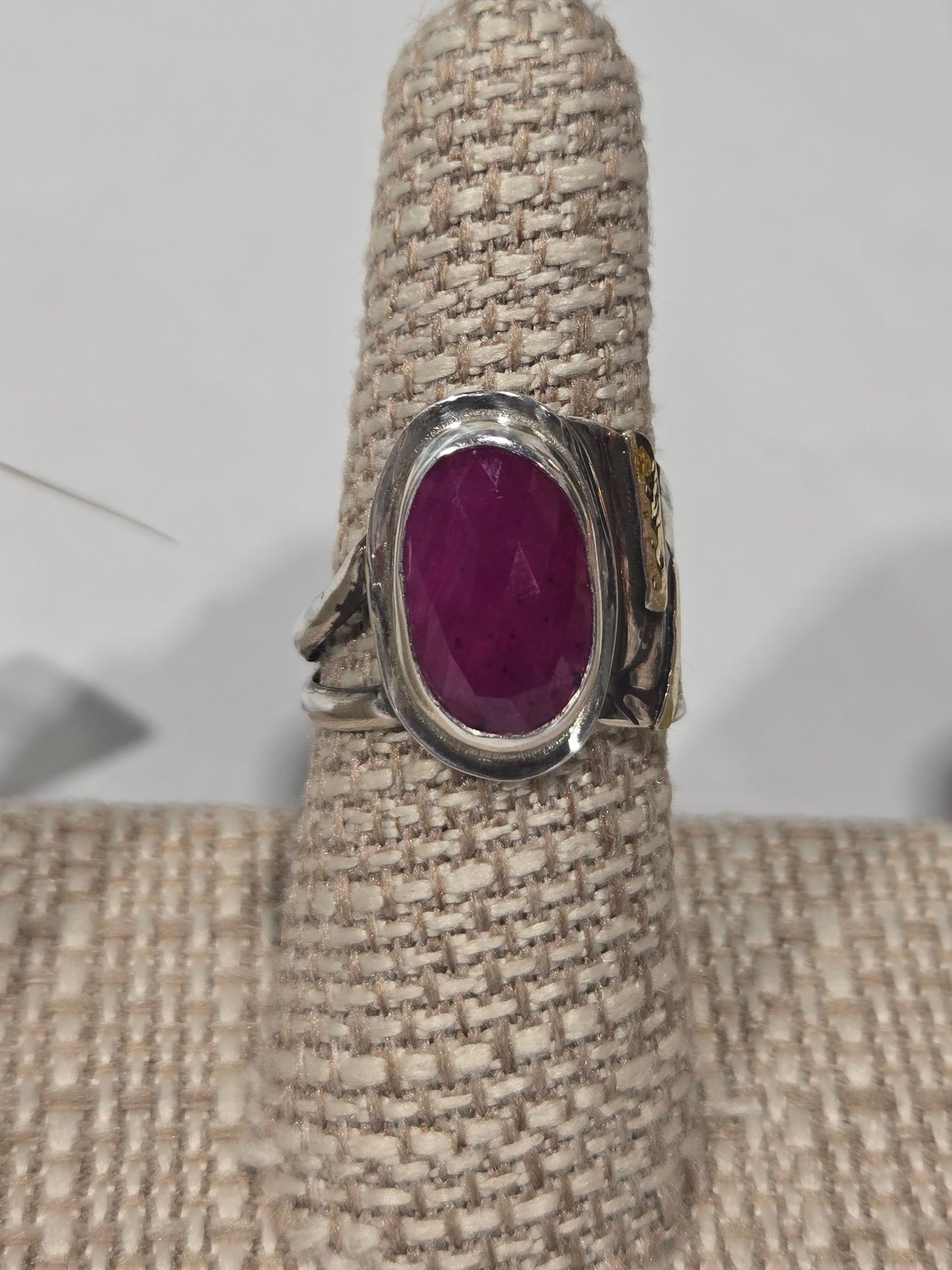 Christine Dee Ruby Sterling Sliver & 14k Gold Accent Ring