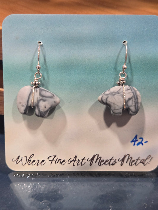 Zuni Bear Sterling Silver Earrings