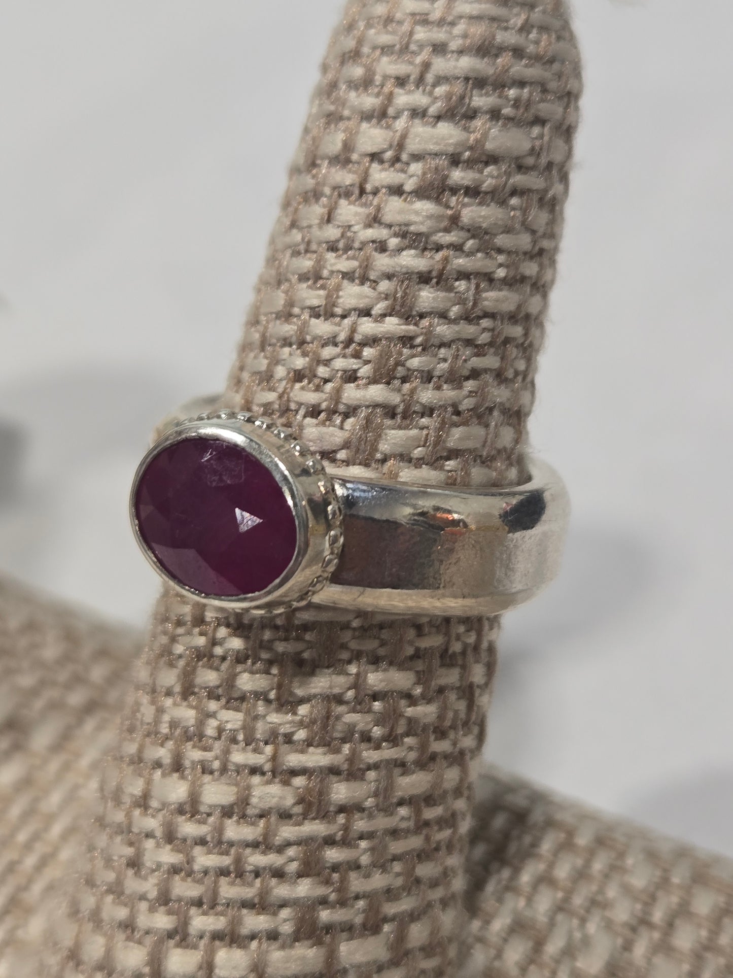 Rubellite Tourmaline Sterling Silver Ring