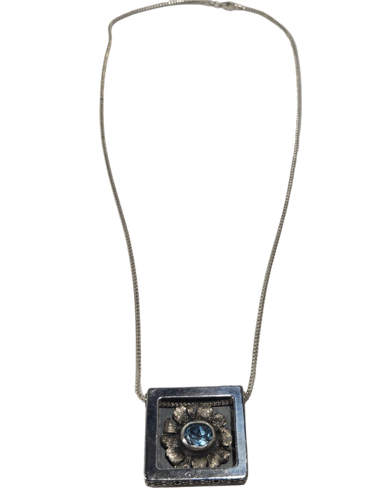 Artistic Aquamarine Necklace Sterling Silver