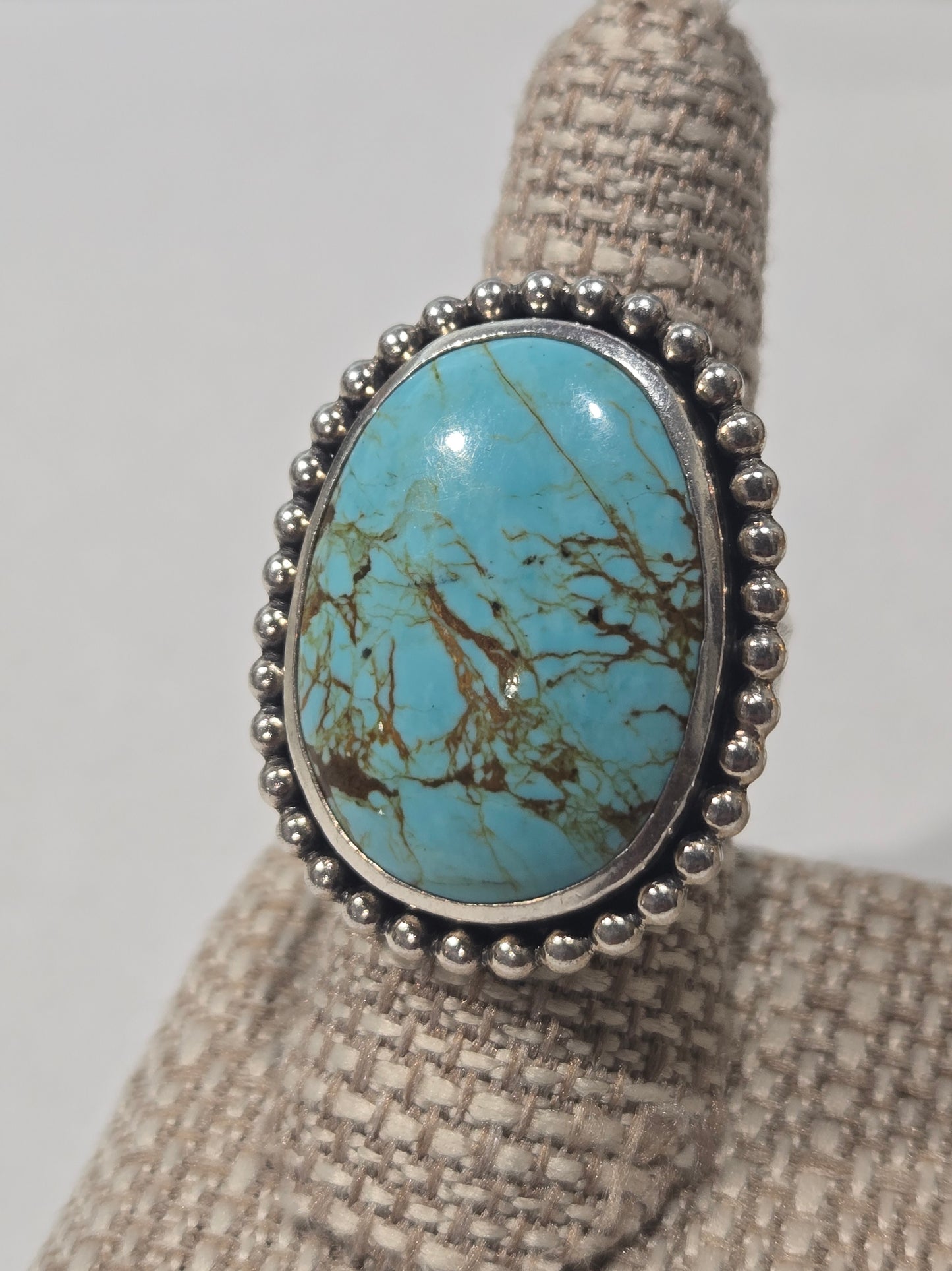 Number 8 Turquoise Sterling Sliver Ring