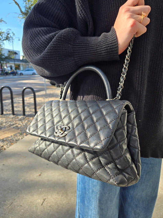 Chanel Caviar Quilted Coco Small Flap Bag - Luxury Preowned